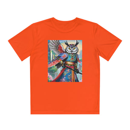 Cyberpunk Samurai Owl Youth Competitor Tee