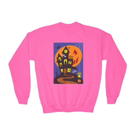 Halloween Night at the Haunted House Youth Crewneck Sweatshirt