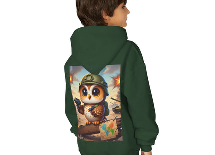 Owl on the Front Lines Youth Heavy Blend Hooded Sweatshirt