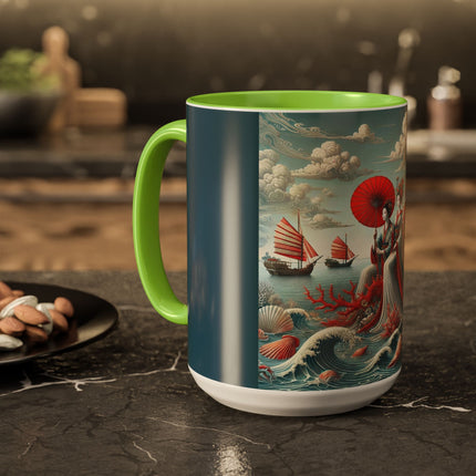 Ladies by the Quiet Sea Colorful Mugs (11oz, 15oz)