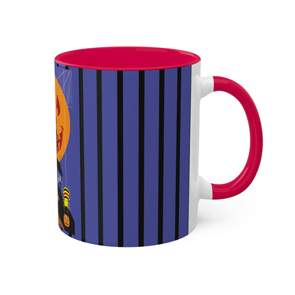 Halloween Night at the Haunted House Colorful Mugs, 11oz