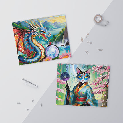 Neon Beasts: A Cyberpunk Odyssey Wall Calendars (2025)