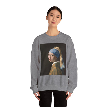 Girl with a Pearl Earring by Johannes Vermeer Heavy Blend™ Crewneck Sweatshirt