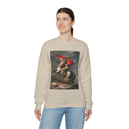 Napoleon Crossing the Alps by Jacques-Louis David Heavy Blend™ Crewneck Sweatshirt