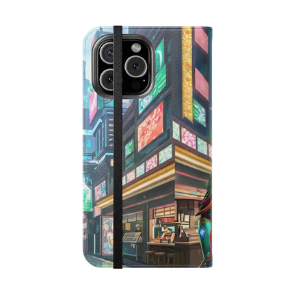 🐆🦜 Cybernetic Duets Flip Case – Neon Elegance & Digital Harmony