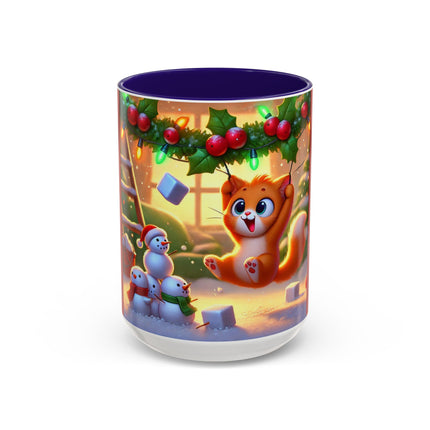 Naughty or Nice Kitten Christmas Colorful Mugs (11oz, 15oz)