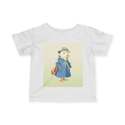 🦆🎒 The Little Woodland Duck Explorer Infant Fine Jersey Tee – Whimsical Storybook Adventure