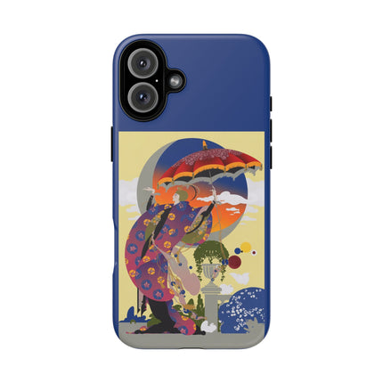 Parasol Sunset Geisha Phone Case – Elegant Twilight Grace