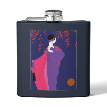 Crimson Shawl Geisha Flask – Elegant Mystery & Vibrant Grace