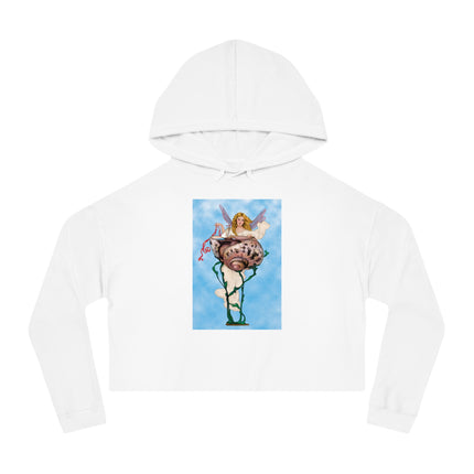 Enchanting Serenity Women’s Cropped Hooded Sweatshirt