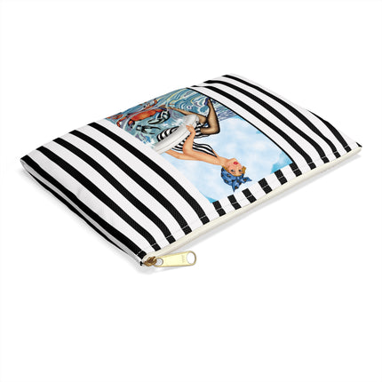 Playful Waves and Fashion Follies Accessory Pouch – Vintage Art Deco Design