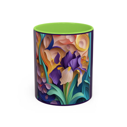 The Elegant Iris Flower Colorful Mugs (11oz, 15oz)