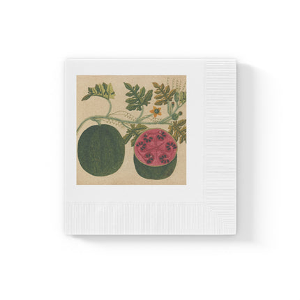 Album of watercolors of Asian fruits and flowers Pl.29 by Anonymous White Coined Napkins