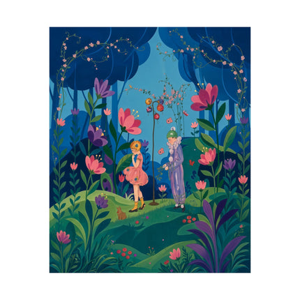 🦋🌷 The Secret Flower Forest Matte Vertical Poster – Art Deco Botanical Whimsy