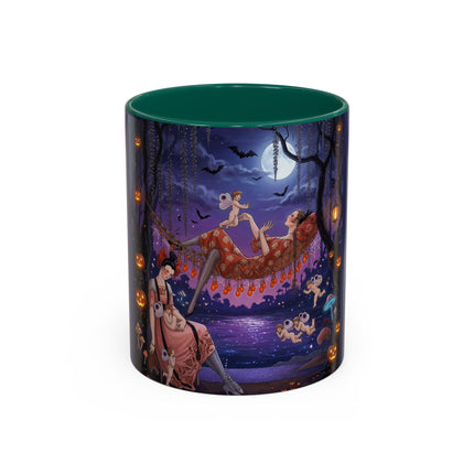 🌙🎃 Moonlit Mischief In The Pumpkin Grove Colorful Mug – Whimsical Halloween Fantasy