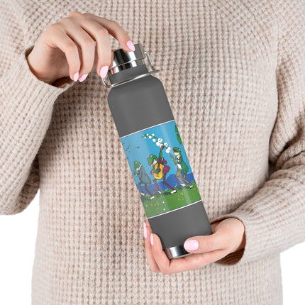Frog and Beetle Band Copper Vacuum Insulated Bottle, 22 oz