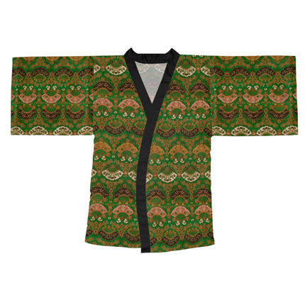Japanese Fan Pattern by G.A. Audsley Long Sleeve Kimono Robe (AOP)
