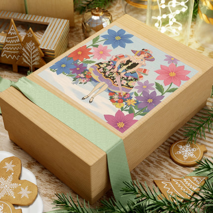 🌸❄️ The Winter Blossom Stroll Kiss-Cut Sticker – Art Deco Snow Garden Fantasy
