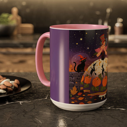 🎃🌙 The Pumpkin Moon Dress Colorful Mug – Whimsical Halloween Fashion
