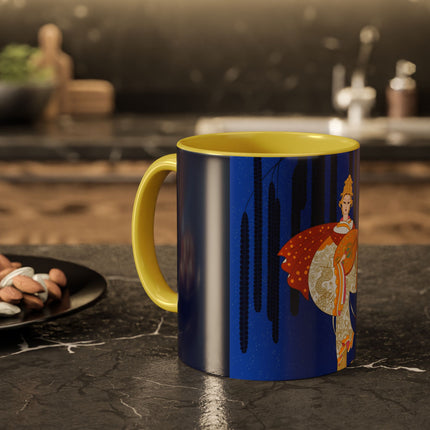 Celestial Melody Colorful Mug (11oz, 15oz) – Musical Grace, Starlit Beauty & Art Deco Elegance