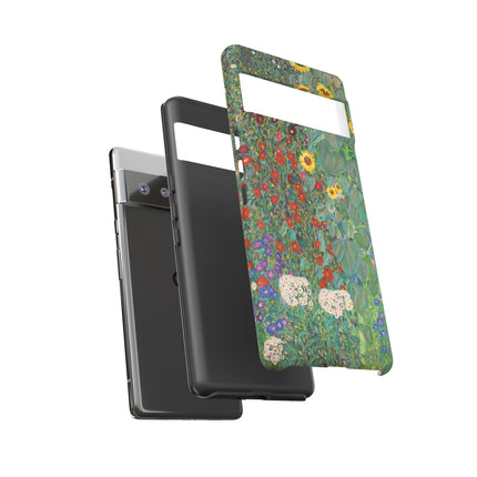 Farm Garden with Sunflowers by Gustav Klimt Phone Cases