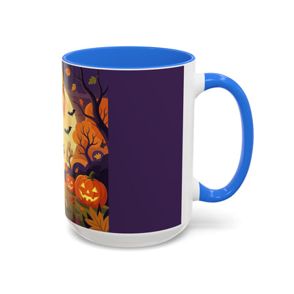 🌕🍂 Autumn Song Beneath The Harvest Moon Colorful Mug – Whimsical Halloween Charm