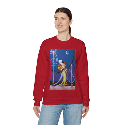 Smoke and Secrets: A Glamorous Encounter in Prohibition Era Heavy Blend™ Crewneck Sweatshirt