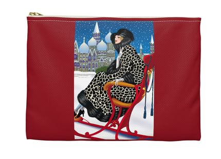 Elegant Winter Woman in Sleigh Accessory Pouch