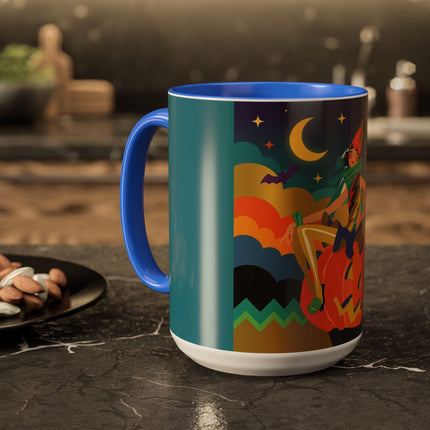 🌙🎃 The Witch Of Crescent Moon Pumpkin Colorful Mug – Colorful Halloween Charm