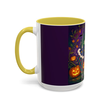🎭🎃 The Masquerade Beneath The Pumpkin Lantern Colorful Mug – Theatrical Halloween Charm