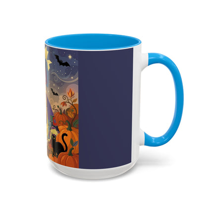 🌙🎃 The Moonlit Garden Walk Colorful Mug – Elegant Halloween Charm