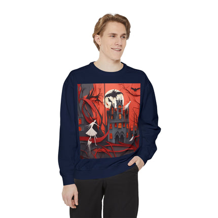 Halloween Night Scene Unisex Garment-Dyed Sweatshirt
