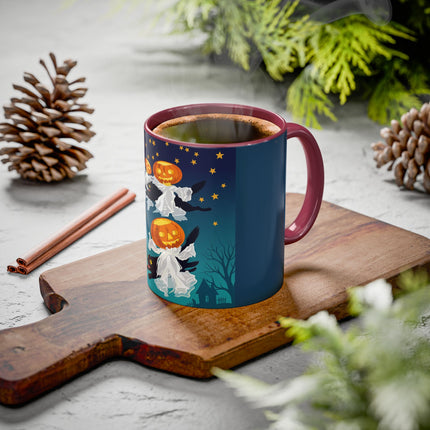 🐈‍⬛🎃 The Flying Black Cats Of Halloween Colorful Mug – Whimsical Storybook Charm