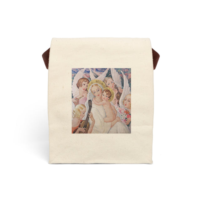 Madonna with Child Surrounded by Musical Angels by Gerda Wegener Canvas Lunch Bag With Strap
