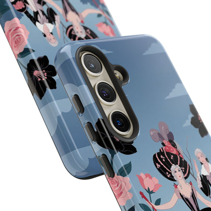 🌹🎭 The Rose Masquerade Promenade Phone Case – Art Deco Floral Elegance