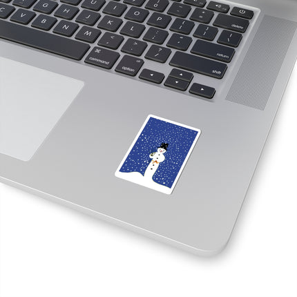 Snowman in Falling Snow Kiss-Cut Stickers (4 Sizes)