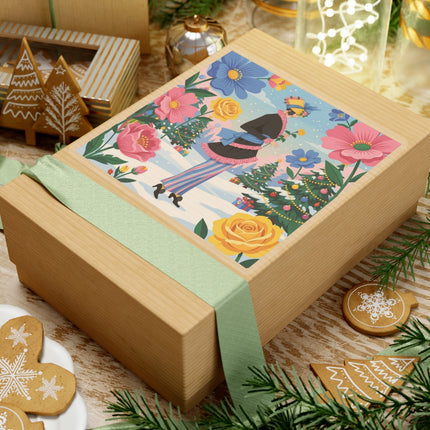 🌹🎄 The Golden Rose Of Winter Kiss-Cut Sticker – Art Deco Holiday Fantasy
