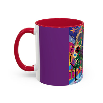 🎄✨ Christmas Among The Twinkling Trees Colorful Mug – Art Deco Holiday Fantasy