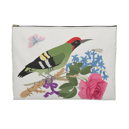 Woodpecker & Rose Accessory Pouch – Charming Beauty & Refined Simplicity