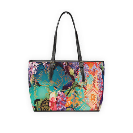 Golden Wisteria Symphony PU Leather Shoulder Bag