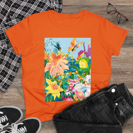 Blooming Paradise Women's Midweight Cotton Tee