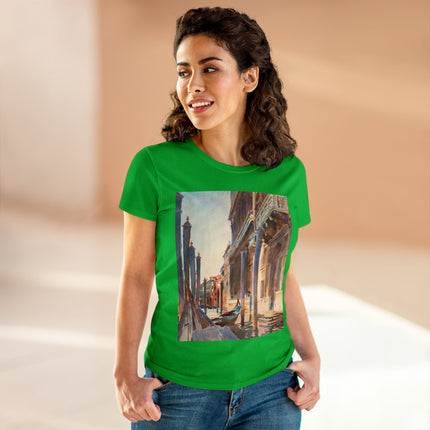 Gondola Moorings on the Grand Canal by John Singer Sargent Women's Midweight Cotton Tee