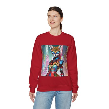 Cyber Cat Glamour Unisex Heavy Blend™ Crewneck Sweatshirt