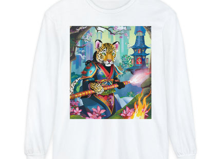 Cyberpunk Leopard Garment-dyed Long Sleeve T-Shirt