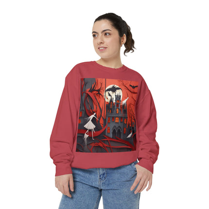 Halloween Night Scene Unisex Garment-Dyed Sweatshirt