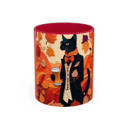 Siamese Cat at an Autumn Harvest Fair Colorful Mugs (11oz, 15oz)