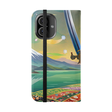 🐕⚔️ Cyberpunk Samurai Dog Flip Case – Futuristic Honor & Kitsune Spirit