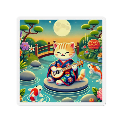Melodic Kitten by the Koi Pond Die-Cut Magnets (5 Sizes)