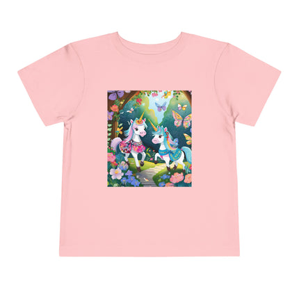 Baby Unicorns and Fluttering Butterflies Toddler Short Sleeve Tee