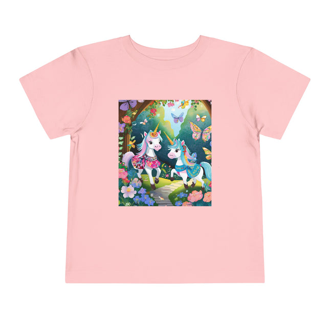 Baby Unicorns and Fluttering Butterflies Toddler Short Sleeve Tee